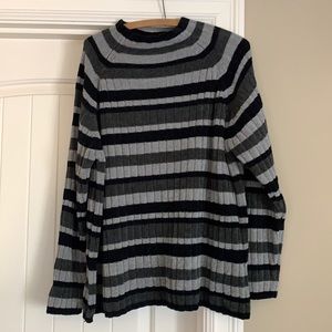 Black and Gray Striped Sweater